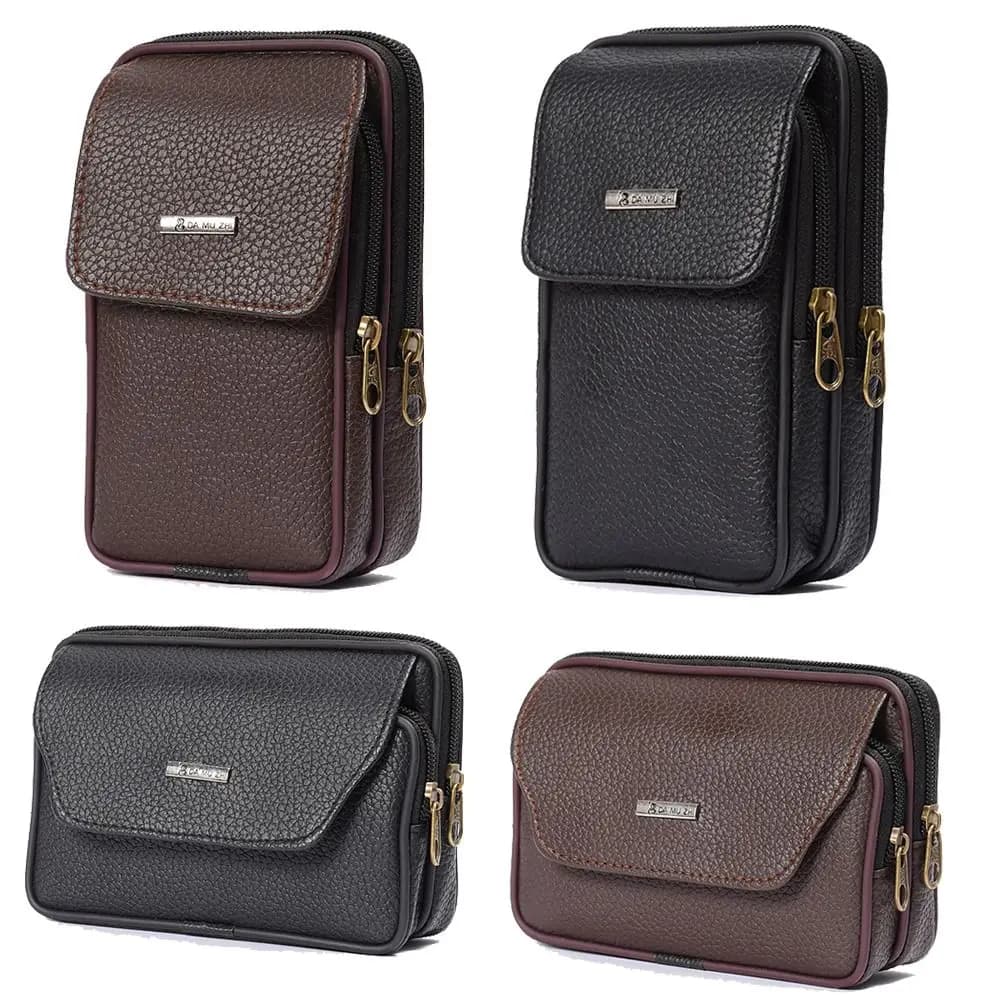 Marsupio piccolo da uomo in pelle PU marsupio in tinta unita marsupio casual marsupio da lavoro da uomo cintura sportiva da viaggio marsupio per telefono