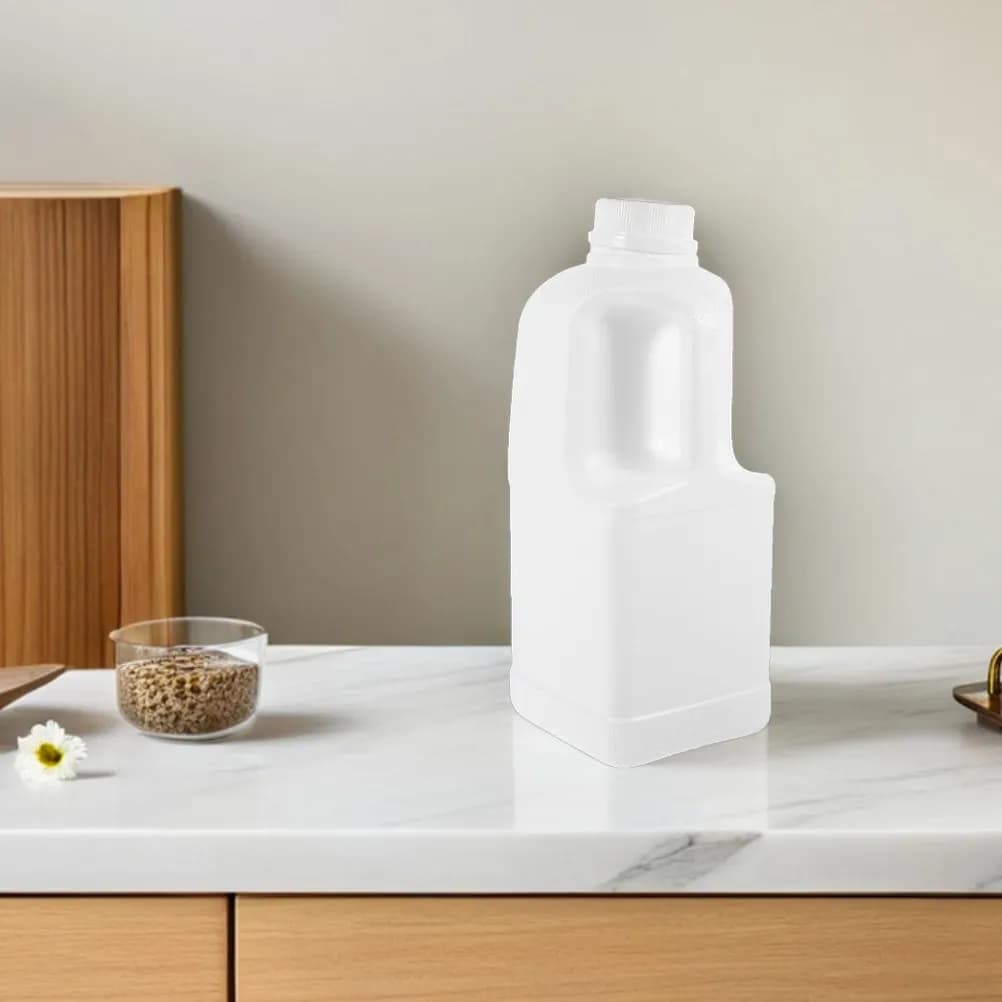 Contenitori in plastica per alimenti da 2 pezzi, contenitori quadrati in plastica trasparente per latte, coperchio a prova di fuoriuscita, maniglia facile da trasportare, perfetti per lo sciroppo