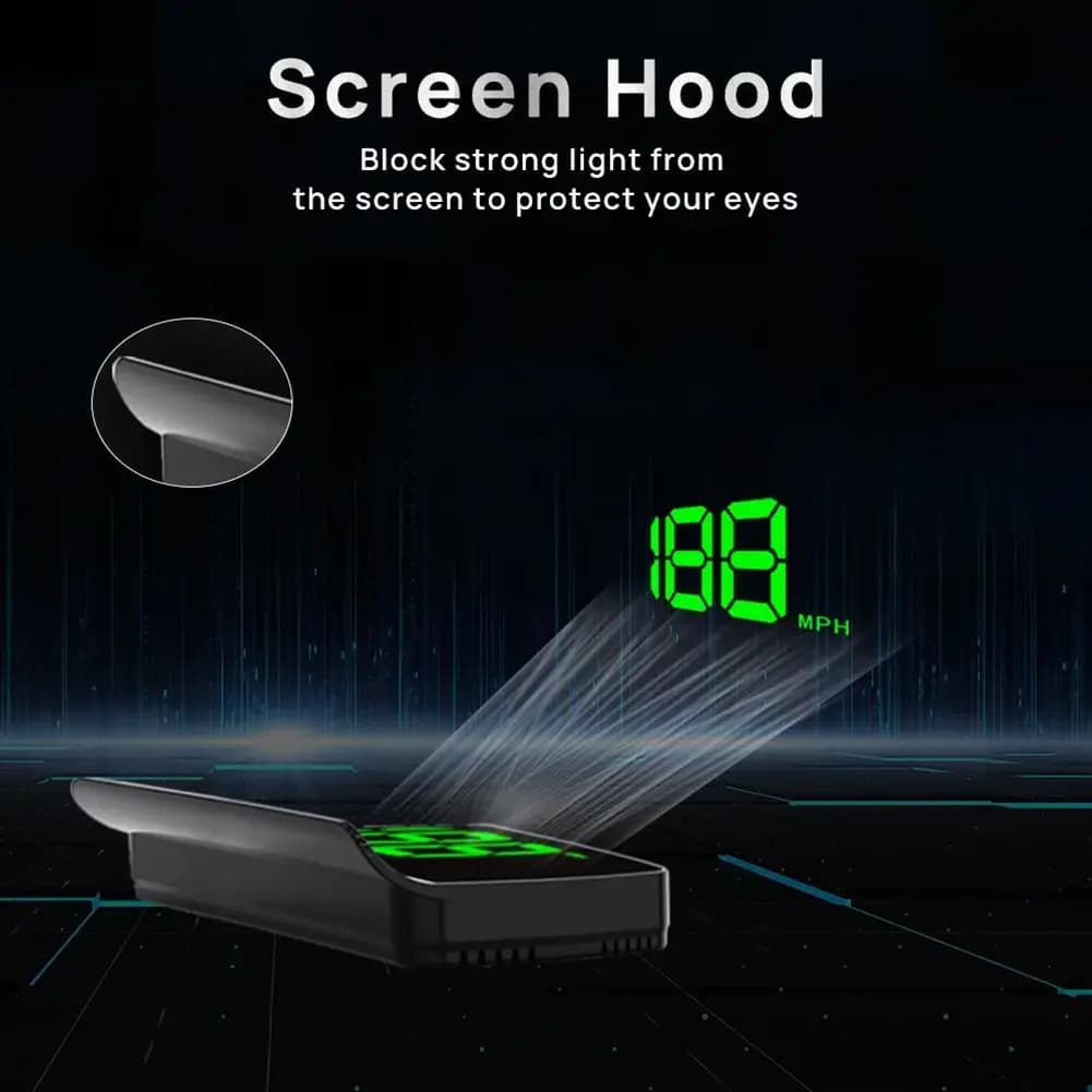 Car HUD Head Up Display MPH GPS Tachimetro digitale e riproduzione del parabrezza Accessori auto Elettronica Spina per proiettore R3X9