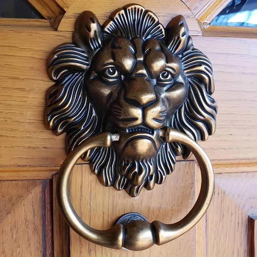 1 pz battente per porta testa di leone da 6,3 pollici, maniglia per porta leone in bronzo antico, battente classico per porta d'ingresso decorativa con testa di leone