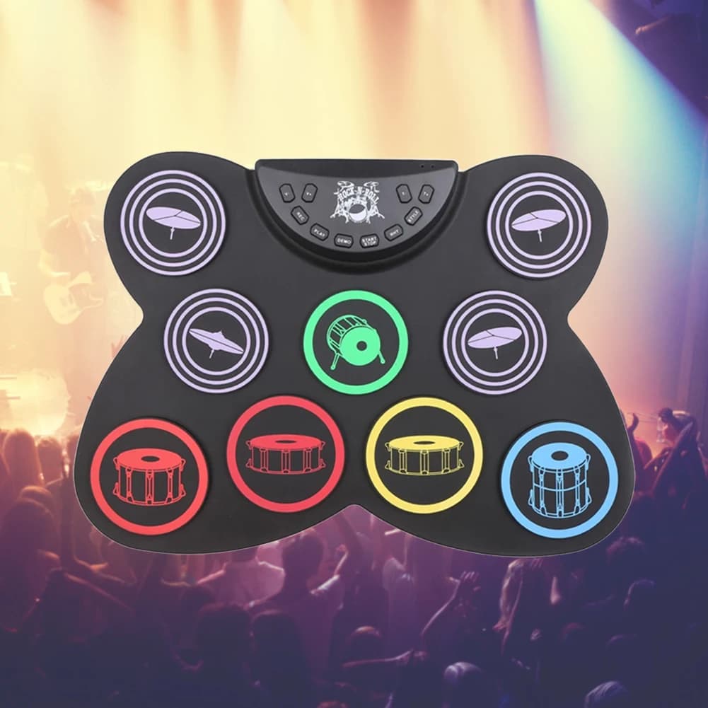 Kit batteria midi Pedale controller Pad Kit batteria digitale USB con bacchette Sensibilità tattile Ottimo regalo di compleanno per le vacanze per i bambini