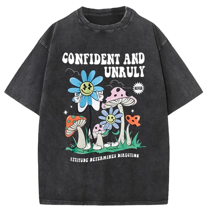 Atteggiamento sicuro e Unruly determina la direzione maglietta da uomo maglietta di cotone magliette oversize da strada estate da donna traspirante