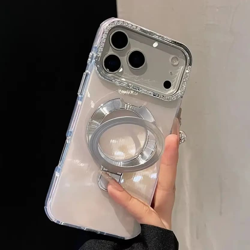 Anello Supporto Del Basamento Della Cassa di Colore Della Caramella Della Gelatina Per iPhone 17 16 15 14 13 Pro Max Magnetico Per Magsafe Copertura Della Macchina Fotografica Del Diamante Antiurto