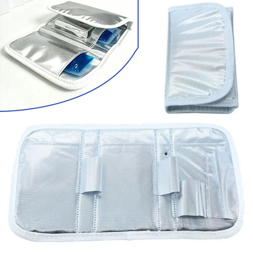Aluminum Foil Lining Insulin Storage Bag Foldable Water Resistant Medication Storage Bag Protective Padding