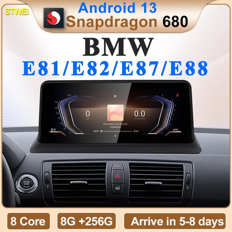 STWEI New ID6 ID7 ID8 Android 13 Qualcomm680 Snapdragon6225 8GB 256GB 10.25 inch For BMW Series 1 E81 E82 E87 E88 CarPlay AUTO