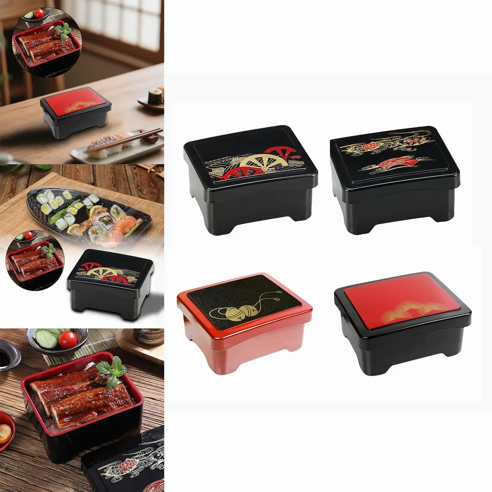 Unadon Box Portable Sealed Sushi Container for Dried Fruit Dessert Breakfast
