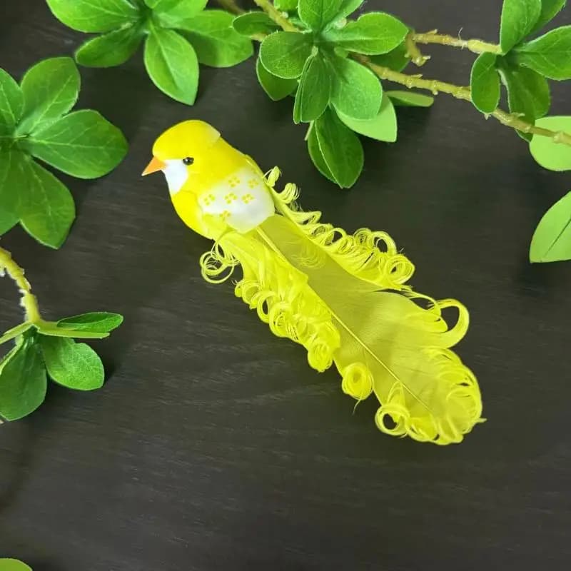 1 Piece Ribbed Gardine Coda Clip, Handmade with Artificial Birds for Floral Decorations and Ornaments