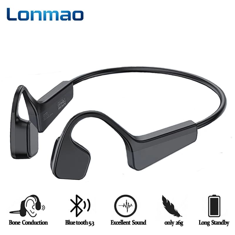 Auricolari Bluetooth 5.3 a Conduzione Ossea, Cuffie TWS HiFi per Gaming, Auricolari Wireless Sportivi con Lunga Autonomia e Microfono