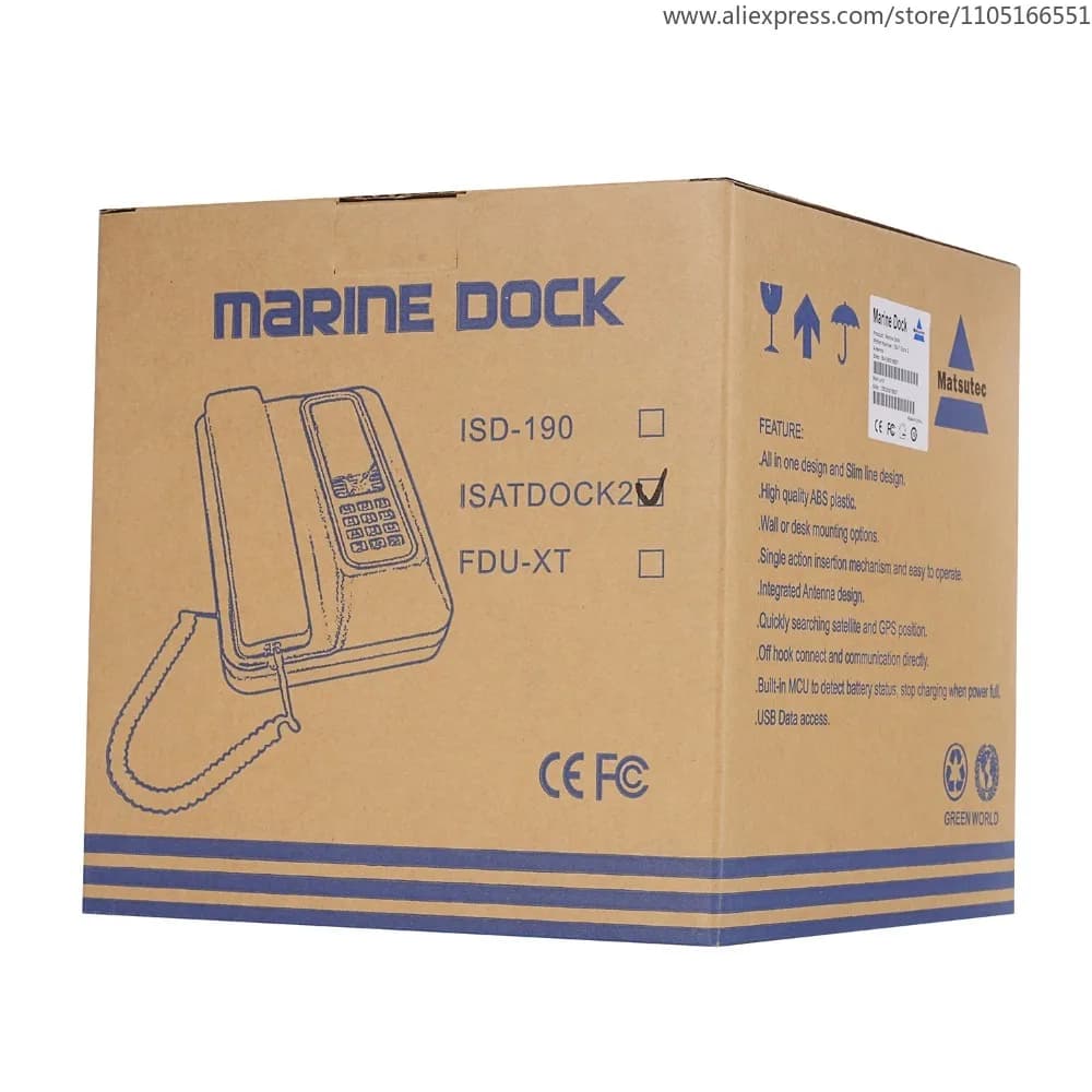 Matsutec ISD-190 inmarsat Isatphone Pro Docking Station con antenna attiva e cavo da 10 M Telefono satellitare marittimo isatdock