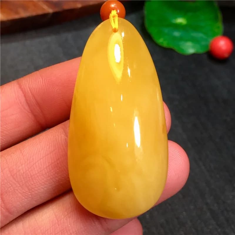 Raw ore beeswax water drop pendant, beeswax conformal pendant, no baking color