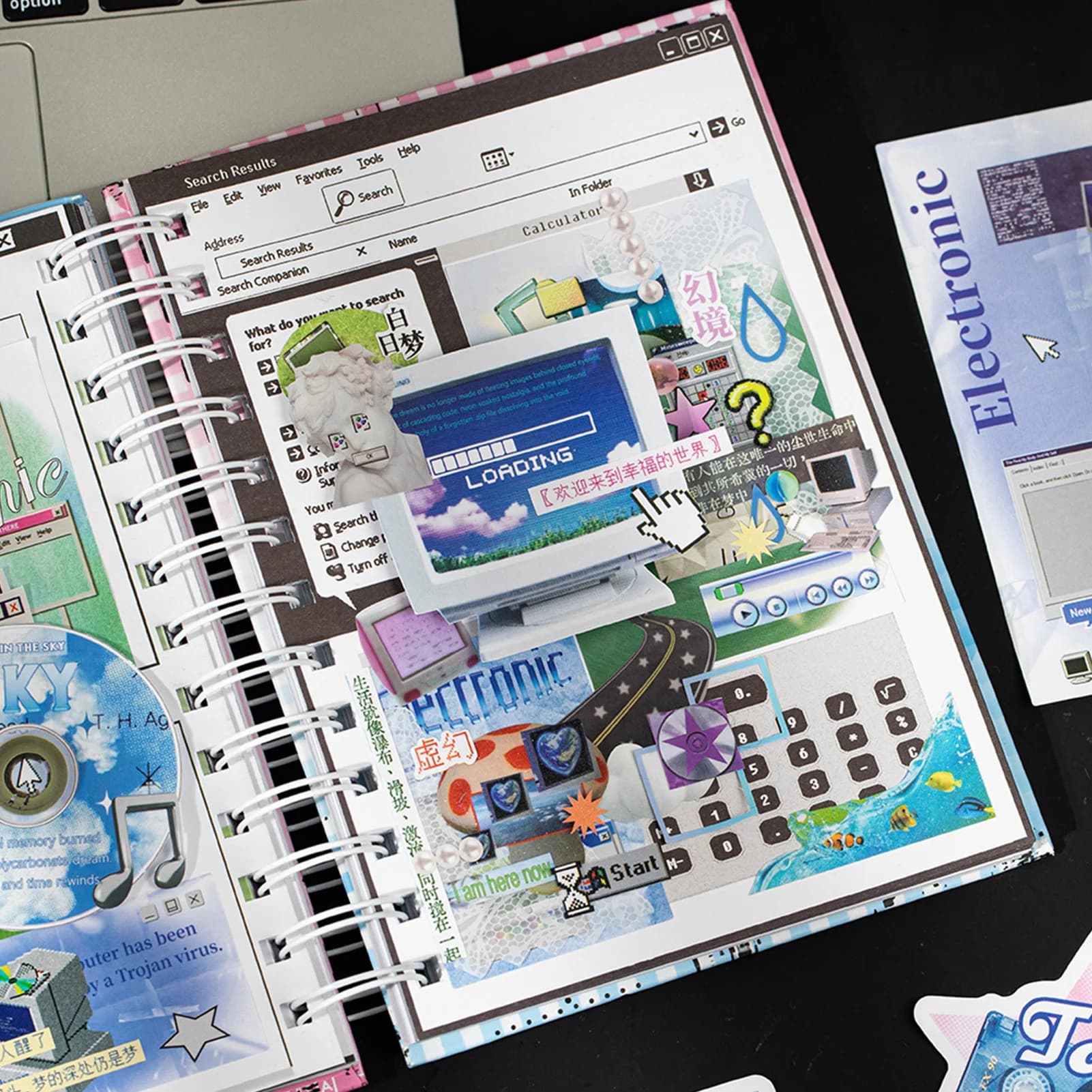 Premium Cardstock Scrapbooking Kit Dreamcore Style Easy To Use Vibrant Cards and Stickers for Bullet-Journal Diary Decoration