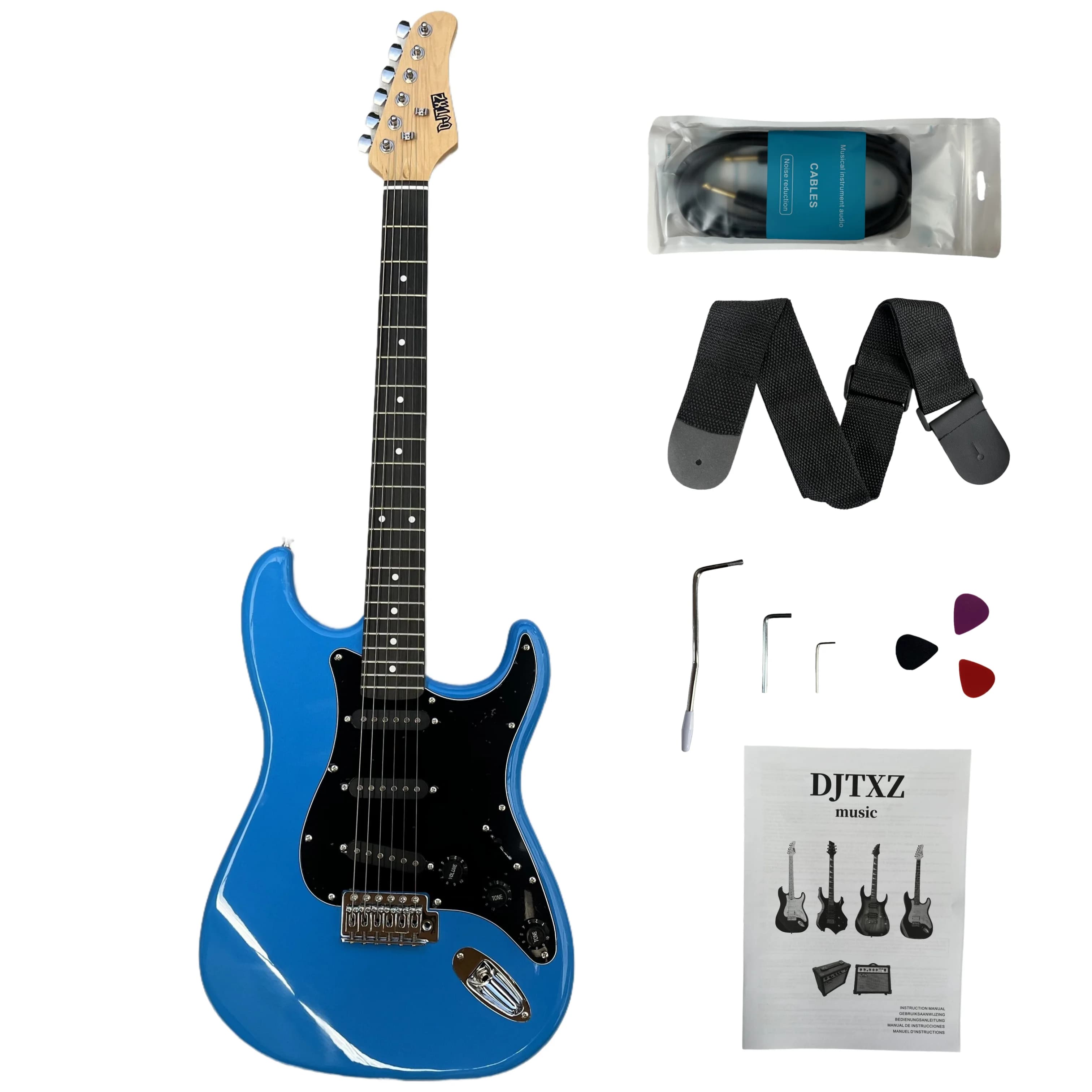 New Blue Electric Guitar Performance Practice Beginner Guitar