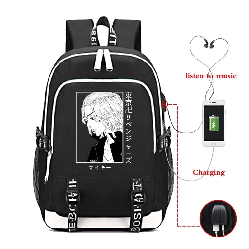 Hot japan Anime Tokyo Revengers Manjiro Sano Backpack Men Fashion USB Backpack Teens Students Casual School Backpack bags