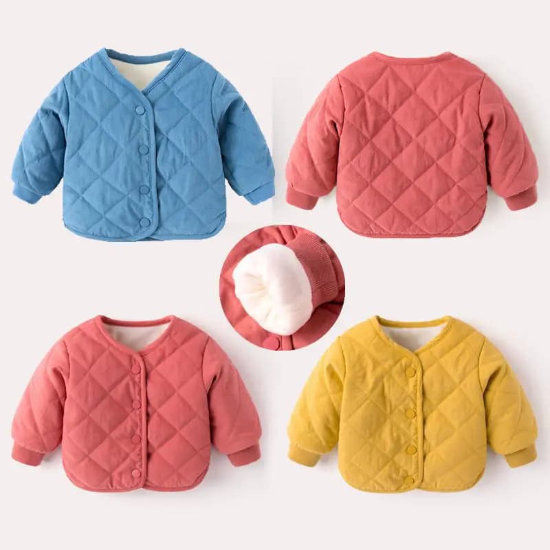 flocking cotton-padded clothes boy baby coat thickening cotton-padded jacket of the girls baby winter clothes the 2023 children