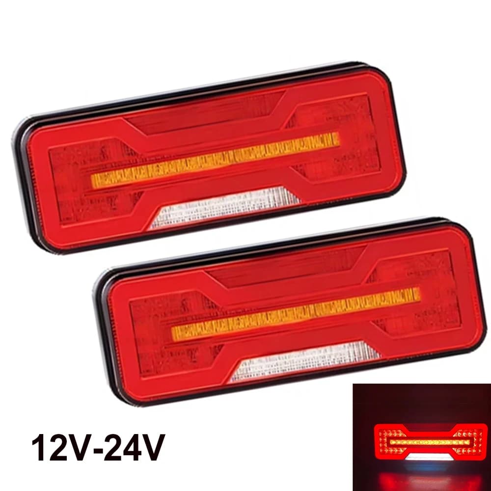 ATVOV 2PCS 12V 24V LED Combinazione Fanale posteriore Indicatore di direzione Freno Riflettore Lampada di retromarcia Rimorchio Camion Trattore Camper Impermeabile