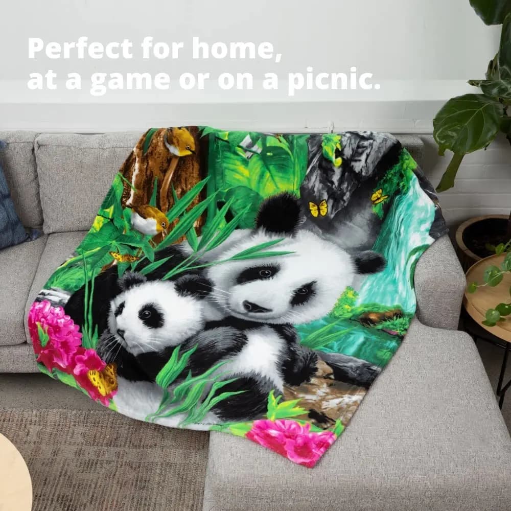 Coperte da letto in flanella, coperte da donna, da uomo e per bambini in lana panda, coperte panda in peluche ultra morbide