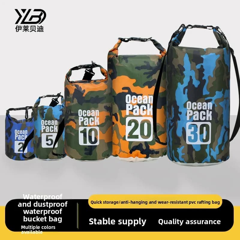 Waterproof Mimetic Bag for Snorkeling, Travel, Convertible to Double Shoulder Backpack, Rafting, Canyoning and Swimming Equipment
