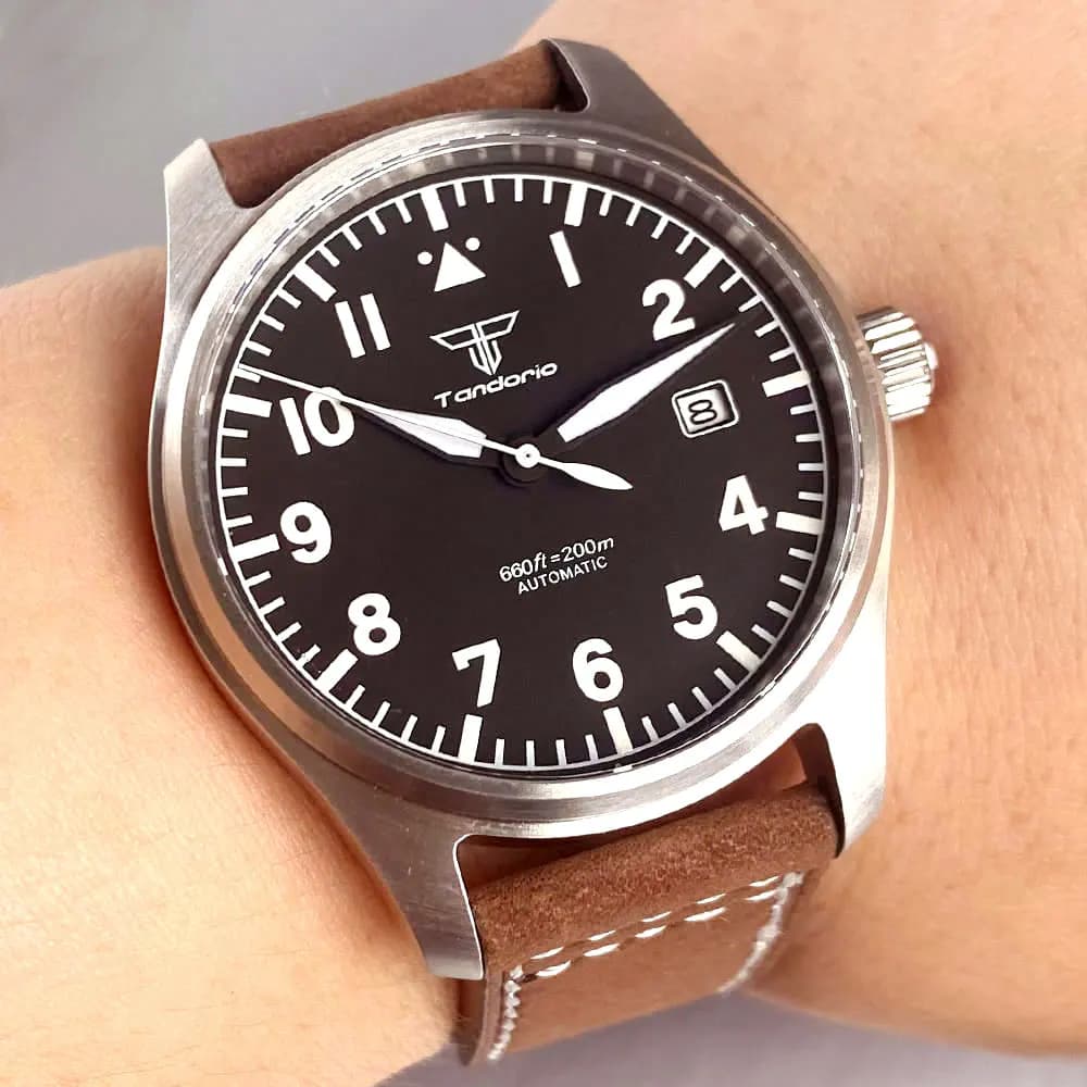 Orologi subacquei pilota aviatore da 39 mm Miyota8215 Orologio meccanico automatico da uomo 20BAR Vetro zaffiro impermeabile Acciaio 316L