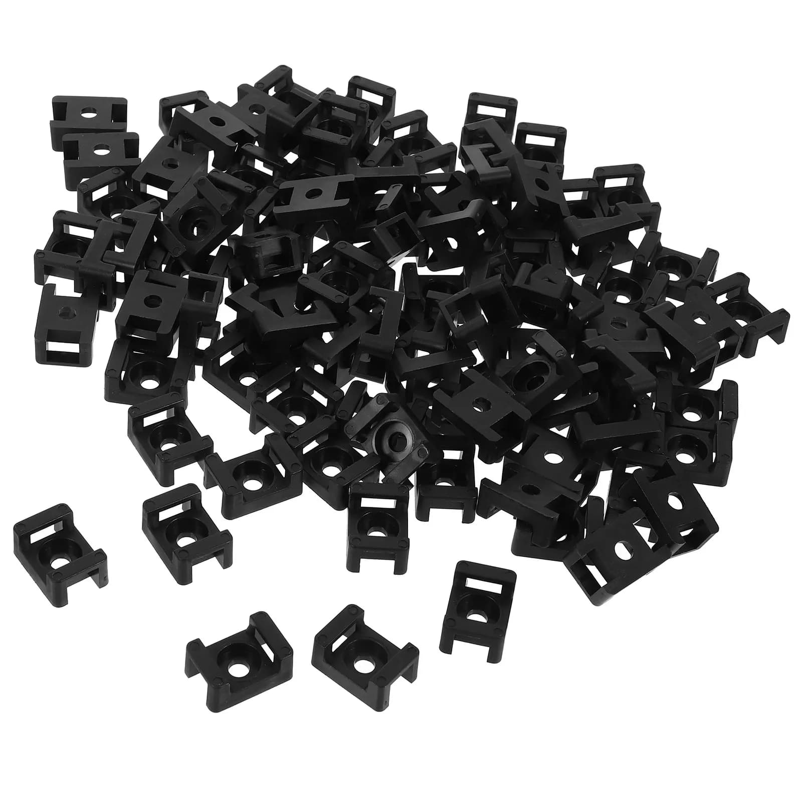100 Pezzi Base di Fissaggio per Fascette Stringicavo Tipo Sella, Supporto in Plastica per Cavi, Gestione Sicura e Stabile dei Cavi per Uffici, Fabbriche, Case