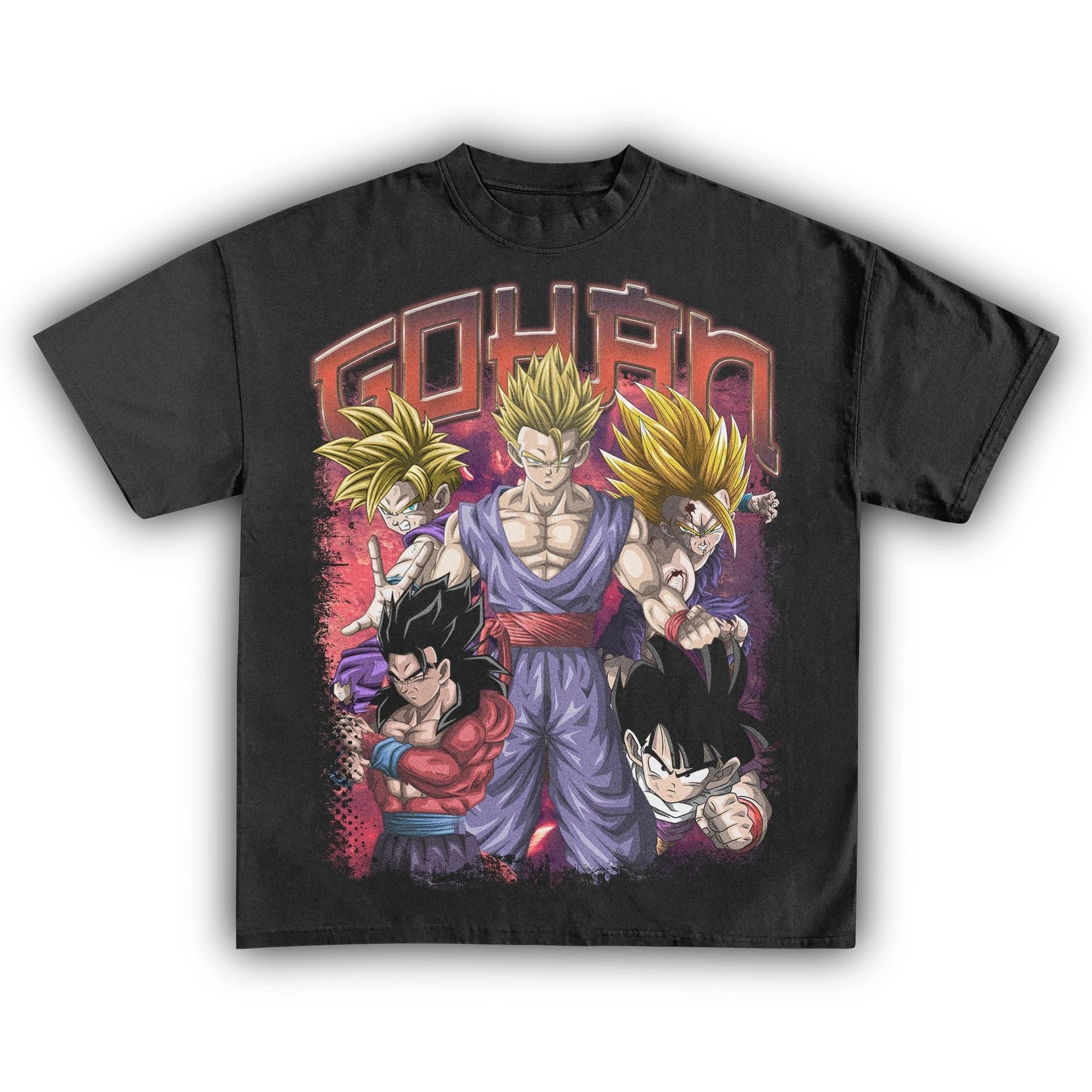 T-shirt con grafica anime Dragon Ball Gohan, t-shirt casual da uomo in cotone, streetwear, a maniche corte