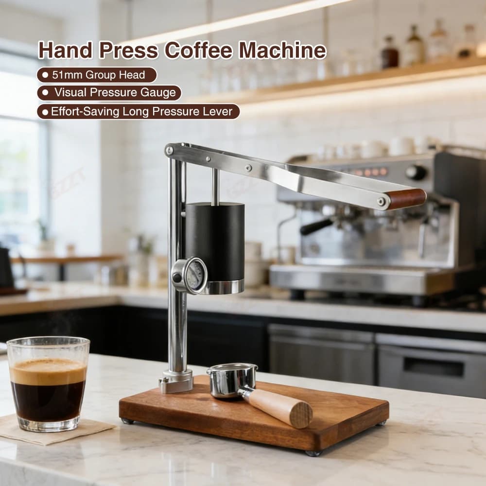 GZZT CMJT85 Macchina da caffè con pressa manuale 51mm Macchina per caffè espresso italiana manuale Design retrò Strumento per caffè con estrazione ad alta pressione