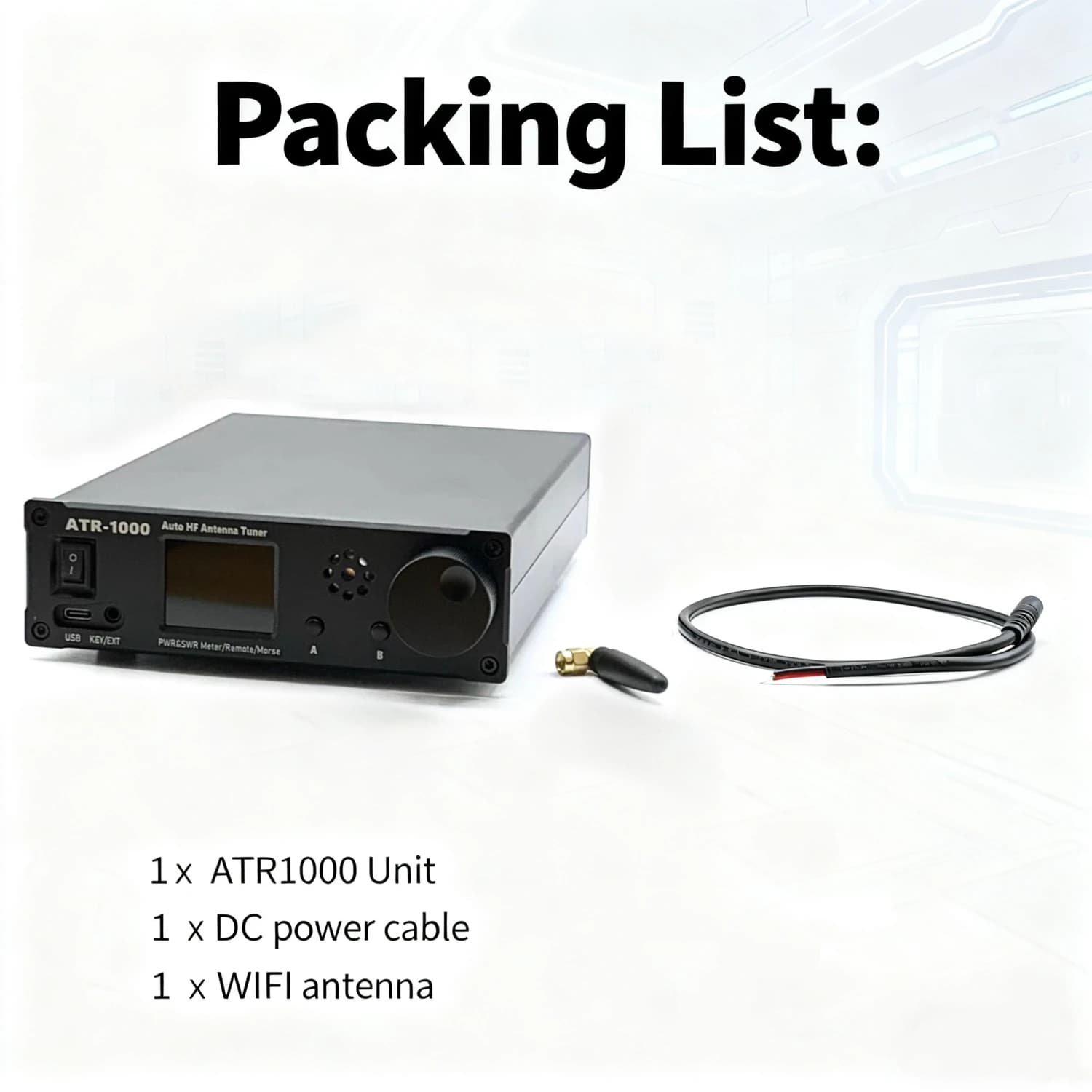 Sintonizzatore Automatico d'Antenna AMNVOLT ATR1000 1000W 1.8-30MHz per Radio HF a Onde Corte con Supporto Controllo Remoto WIFI per YAESU IC