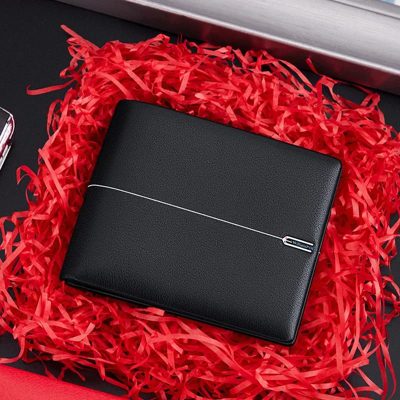 Fashionable leather wallet, men's short card holder, high-end personalized card bag