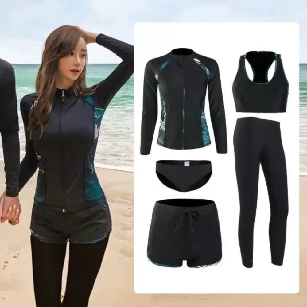 Muta Subacquea a Maniche Lunghe con Pantaloni Lunghi, in Materiale Morbido, Protezione Solare, con Cerniera, per Uomo e Donna