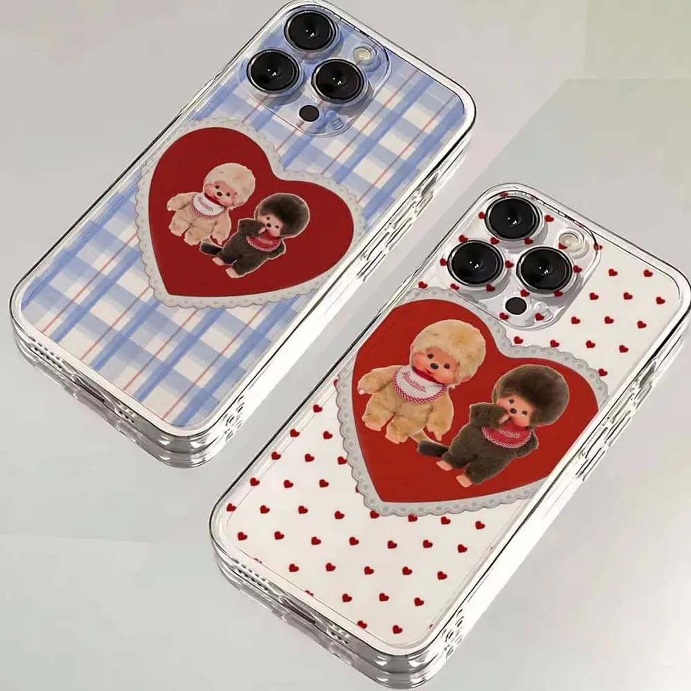 Cute M-monchhichis-s Phone Case For iPhone 17e 17 16e 16 15 14 13 12 11 Mini Air Pro Max X XR XSMax Plus Transparent Back Cover