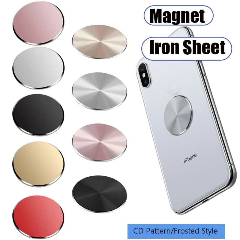 Metal Plate Disk for Magnetic Car Phone Holder Sticky Magnet Iron Sheet Phone Back Patch CD Pattern/Frosted Style for Iphone