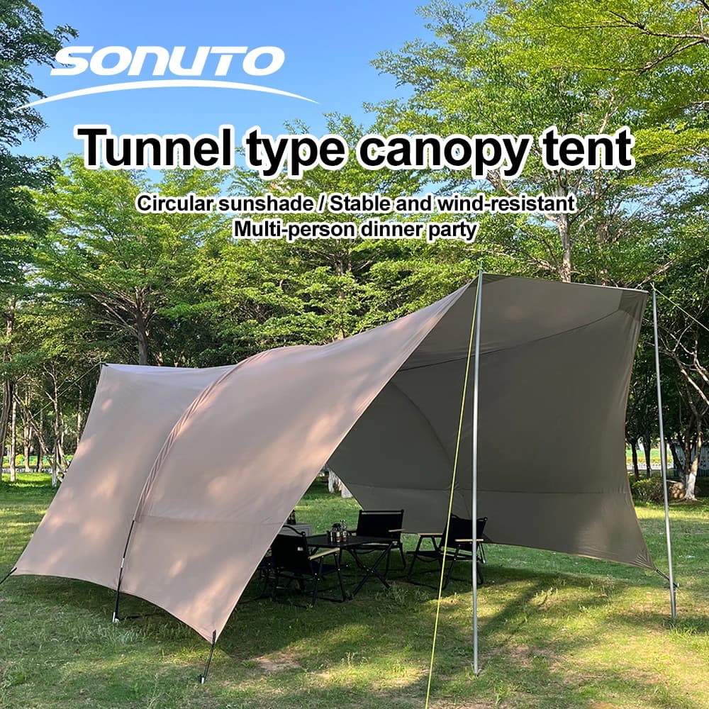 Tenda da campeggio con protezione solare rivestita in argento Tenda da esterno antivento e antipioggia di grandi dimensioni per famiglie con blocco UV per foto sulla spiaggia