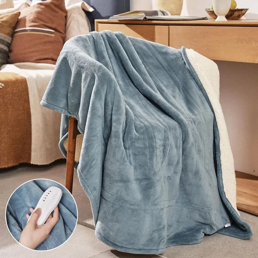 Coperta 50x60Lancio elettrico morbido e confortevole, 5 impostazioni di calore e coperta riscaldante con spegnimento automatico 3H Certificazione ETLampFCC Mac