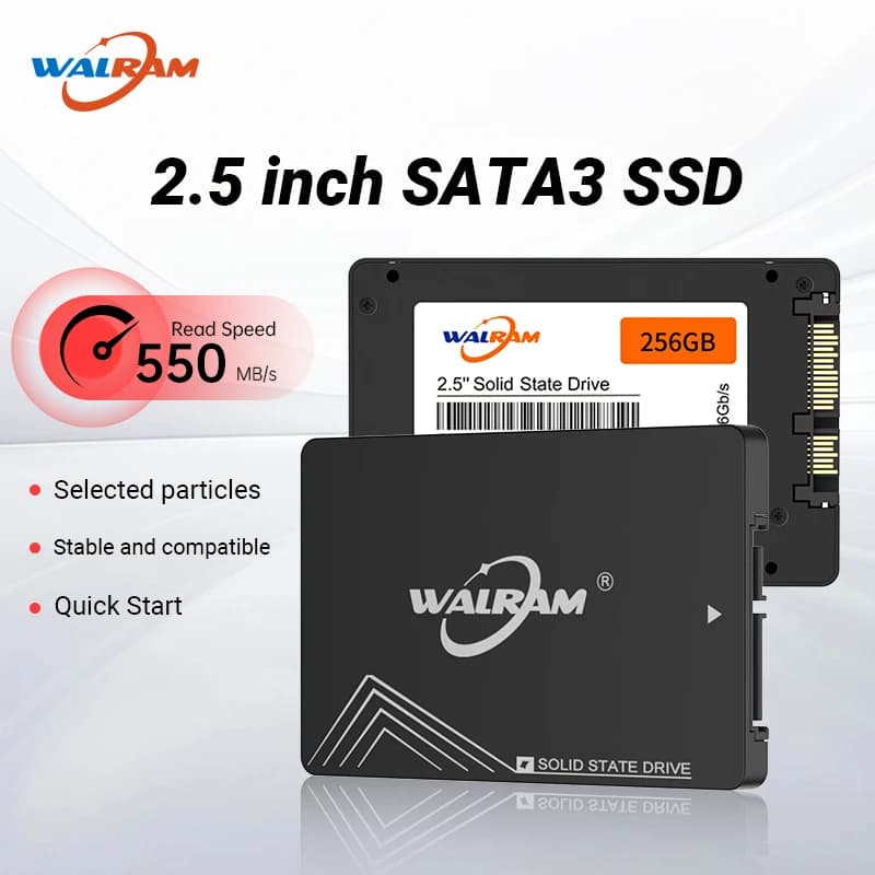 WALRAM 2.5 SATA3 SSD 128GB 120GB 1TB 2TB SSD 512GB 500GB 480GB Desktop Internal SATA 3 Hard Disk 256GB 240GB HDD For Laptop PC