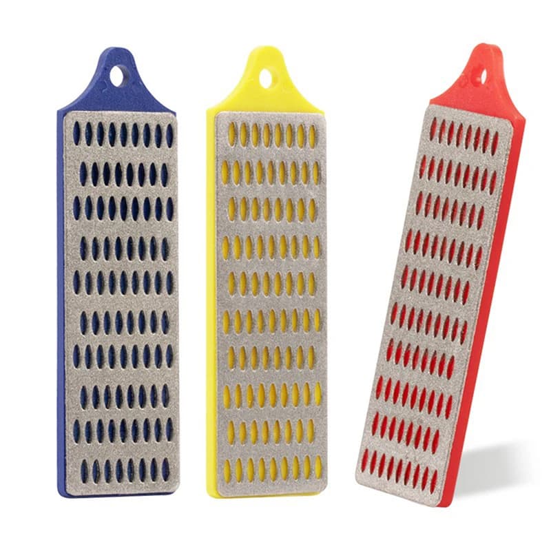 Nuovo set di 3 pietre per affilare coltelli da cucina Ski Emery, ideale per uso domestico.