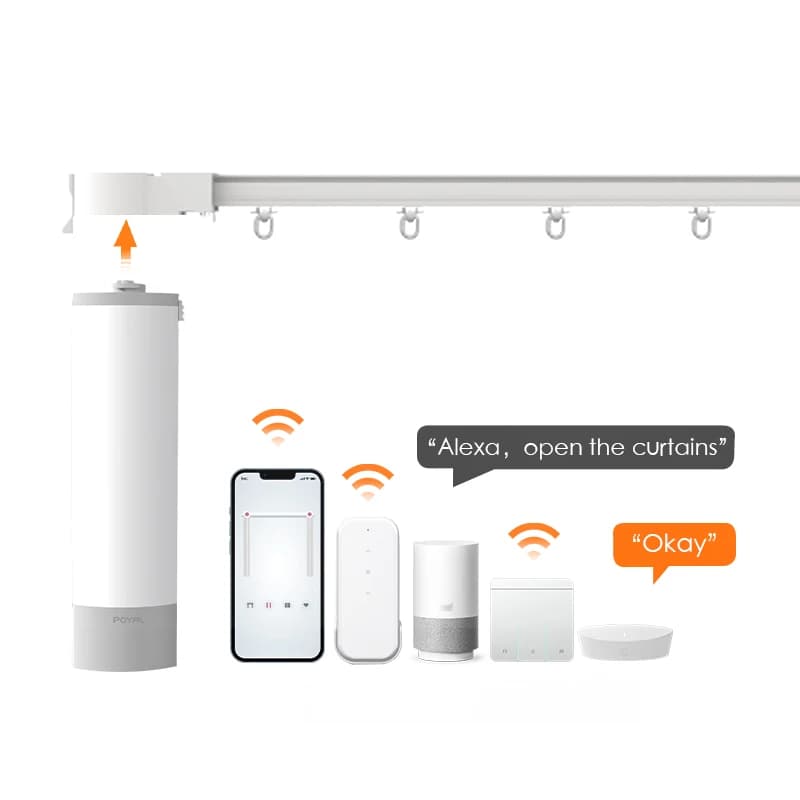 Automatic Electric Smart Wifi Blackout Roman Blinds Curtain Motor Smart Home Office Outdoor Living Room Use Black
