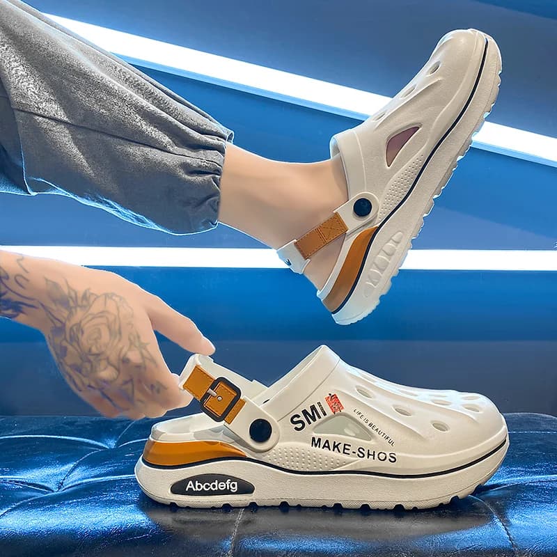 Nuove Ciabatte Estive da Uomo alla Moda, Zoccoli con Suola Morbida e Piattaforma, Scarpe da Giardino Antiscivolo per Camminare a Lungo Senza Stanchezza