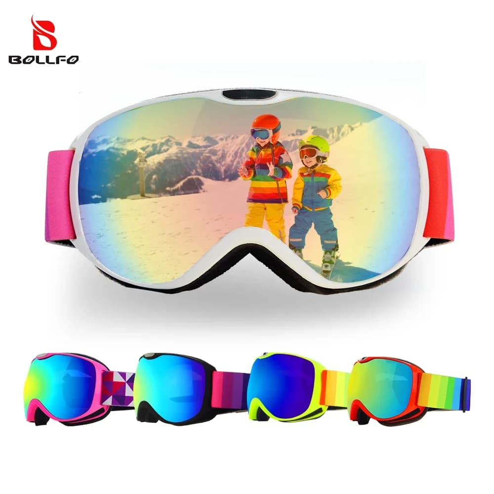 Occhiali da Sci per Bambini 4-14 Anni, Antiappannamento, Doppio Strato, UV400, Protezione Neve, Sport Invernali, Snowboard, Occhiali da Sci per Bambini