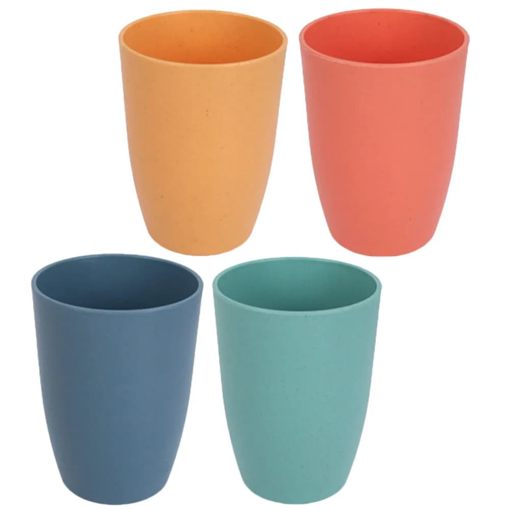 Set di 4 Grandi Bicchieri per Collutorio in Plastica, Portaspazzolino da Bagno per Adulti, Sicuri per Casa e Dormitorio