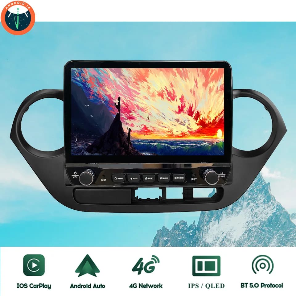 2Din Android 14 Autoradio Multimedia PC Tablet Per Hyundai i10 2013 - 2016 GPS DVD Video Lettore musicale Sistemi intelligenti per auto