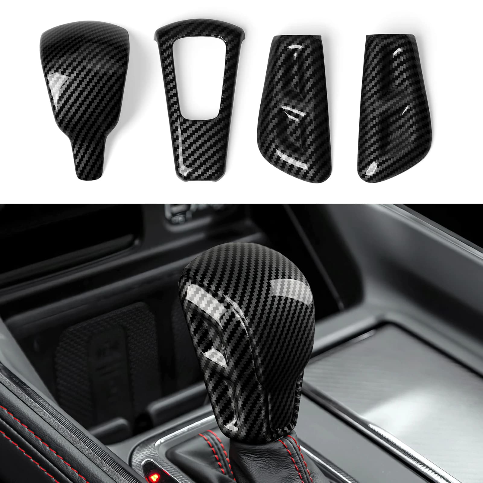 For Dodge RAM 1500 TRX 2019-2026 Car Center Gear knob Carbon Fiber Wall decal Interior ABS Trim Accessories