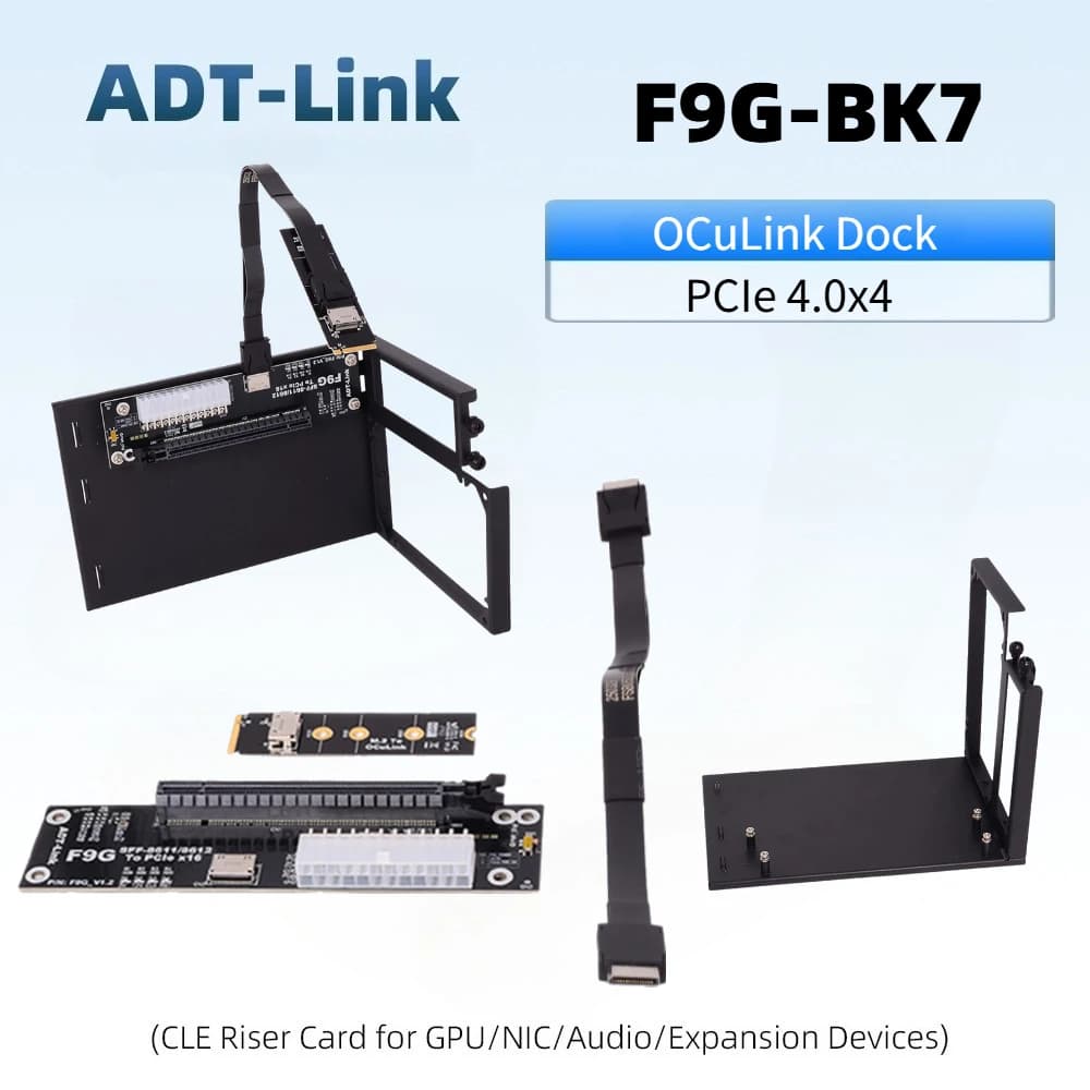 EGPU OCuLink Dock PCI-e 4.0 X4 Speed External Video Graphics Card Docking Station F9G-BK7 For PC Notebook Laptop M.2 Adapter ATX