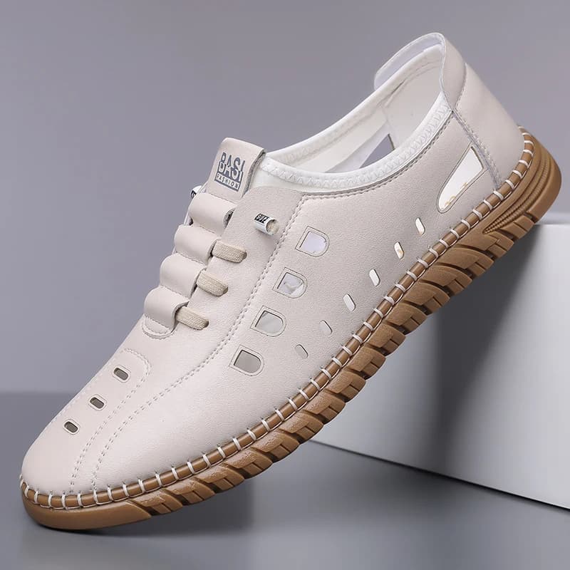 Mocassini traforati da uomo estivi traspiranti slip-on casual antiscivolo con suola morbida per esterni e guida - WC2516