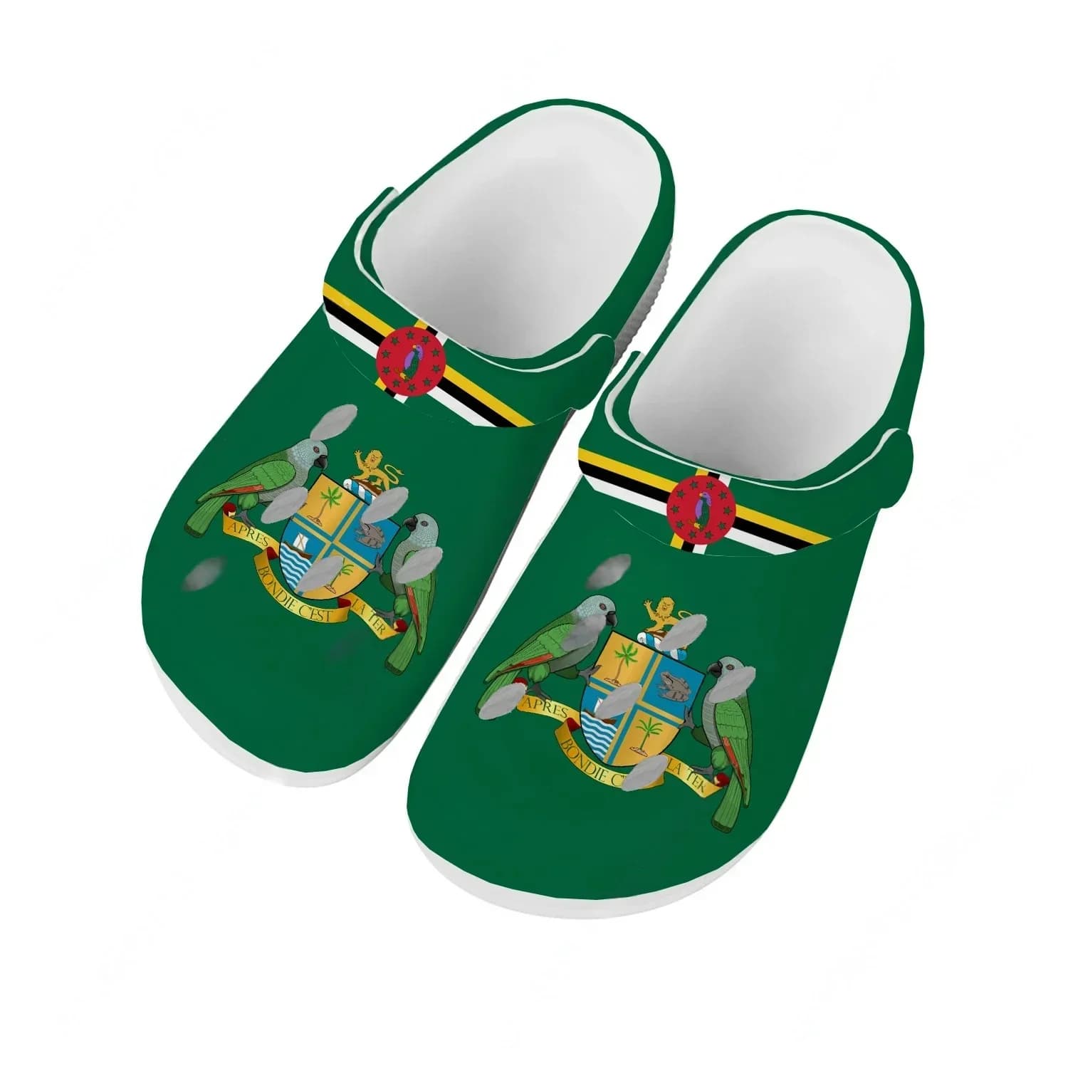 Water Shoes Commonwealth Of Dominica for Men and Women, Comfortable Garden slippers, Custom Sandals, Slippers with Beach Holes