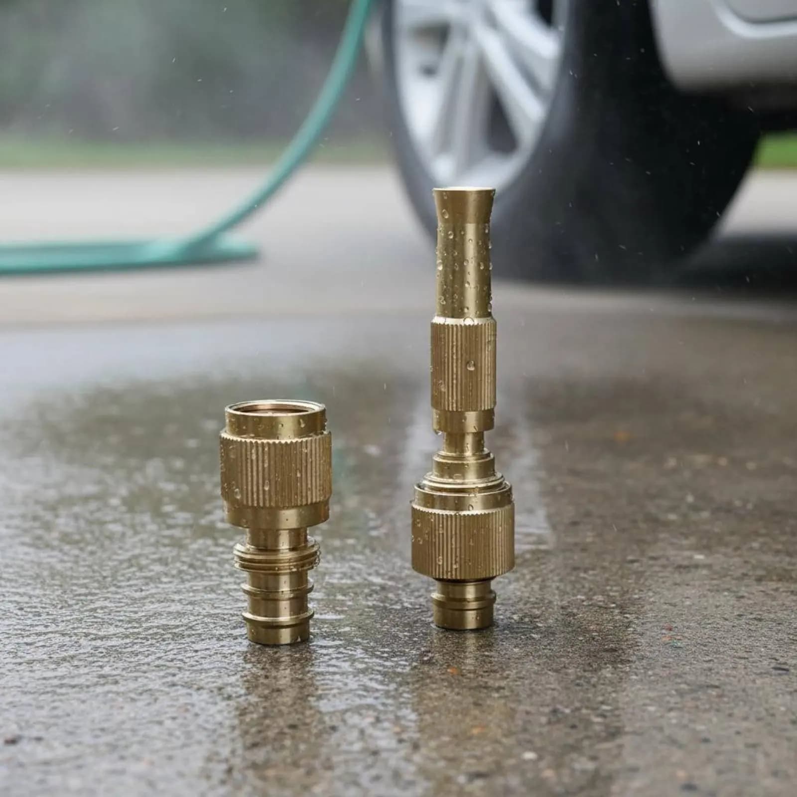 Connettore Universale in Ottone per Tubo da Giardino, Attacco Spray per Lavaggio Auto, Robusto e Regolabile, Accessorio Spray in Metallo