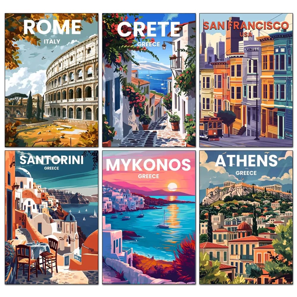 5D fai da te diamante ricamo mondo punto di riferimento edifici pittura diamante scena tema punto croce set decorazione artistica regalo