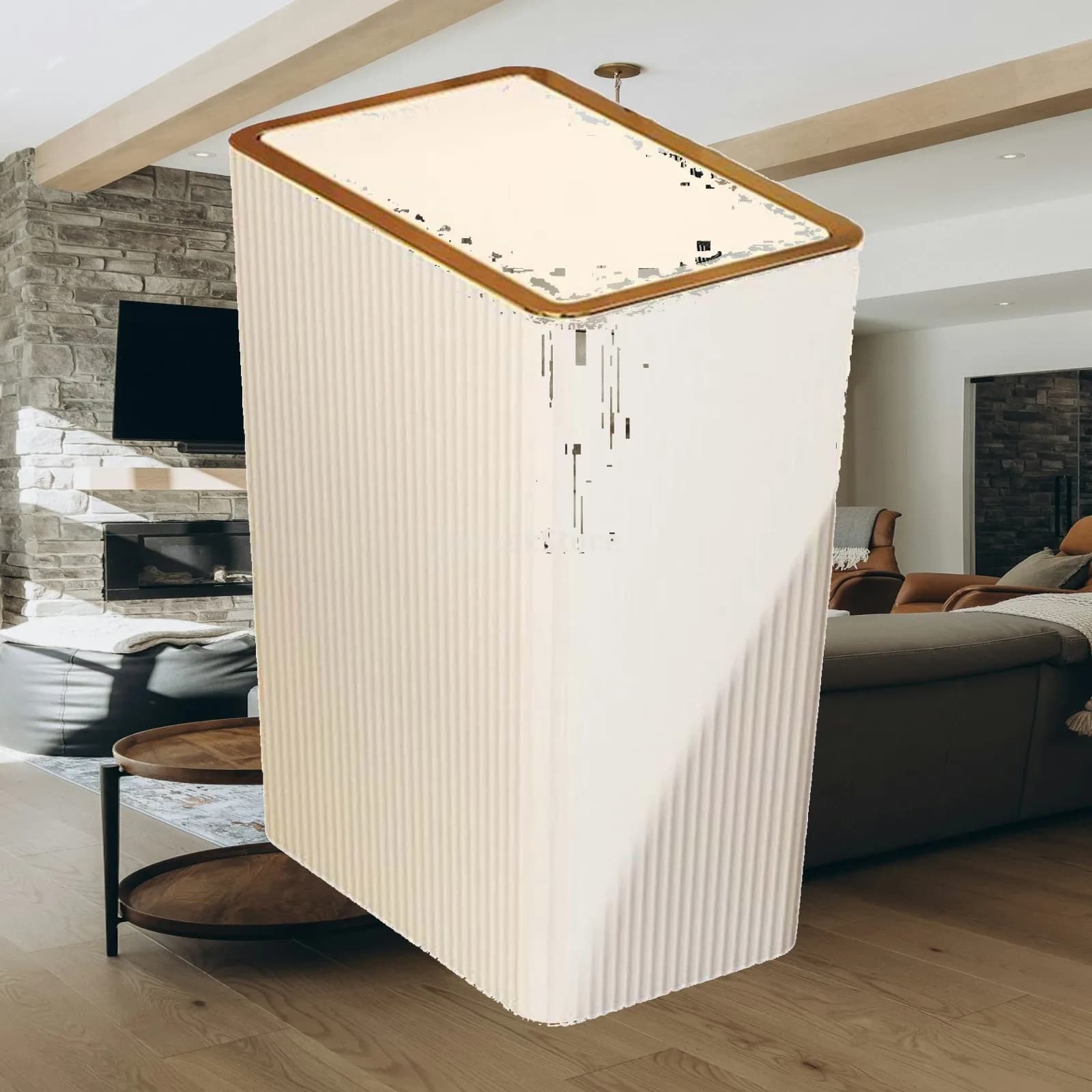 Kitchen Waste Bin with Press Lid, Narrow Design for Bathroom