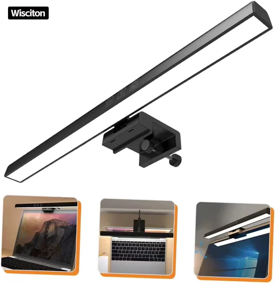 Barra luminosa per monitor da tavolo a LED RGB Atmosfera per computer Lampada da scrivania Apprendimento Ufficio Lettura Protezione per gli occhi Schermo Illuminazione a sospensione