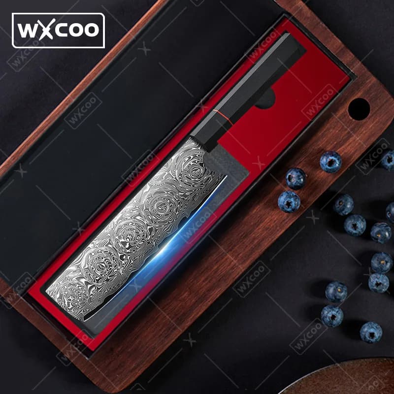 WXCOO 6.8 "Japanese Slicing Knife Damascus Steel Chef Butcher's Knife Verdura VG10 Professional sharp kitchen knives