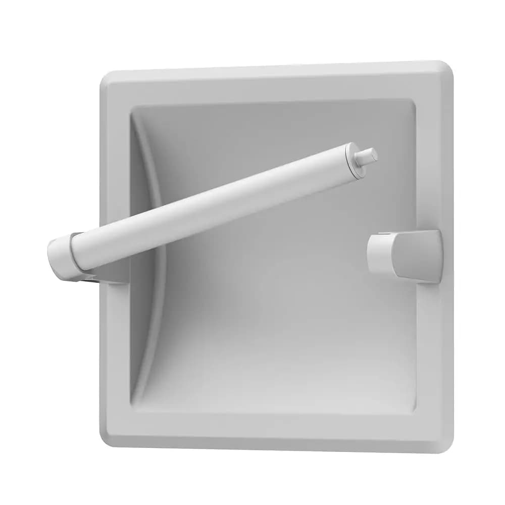 Porta Carta Igienica Girevole a Incasso 754, Montaggio a Parete, Porta Rotolo in Metallo Resistente per Bagno – Disponibile in Bianco Opaco