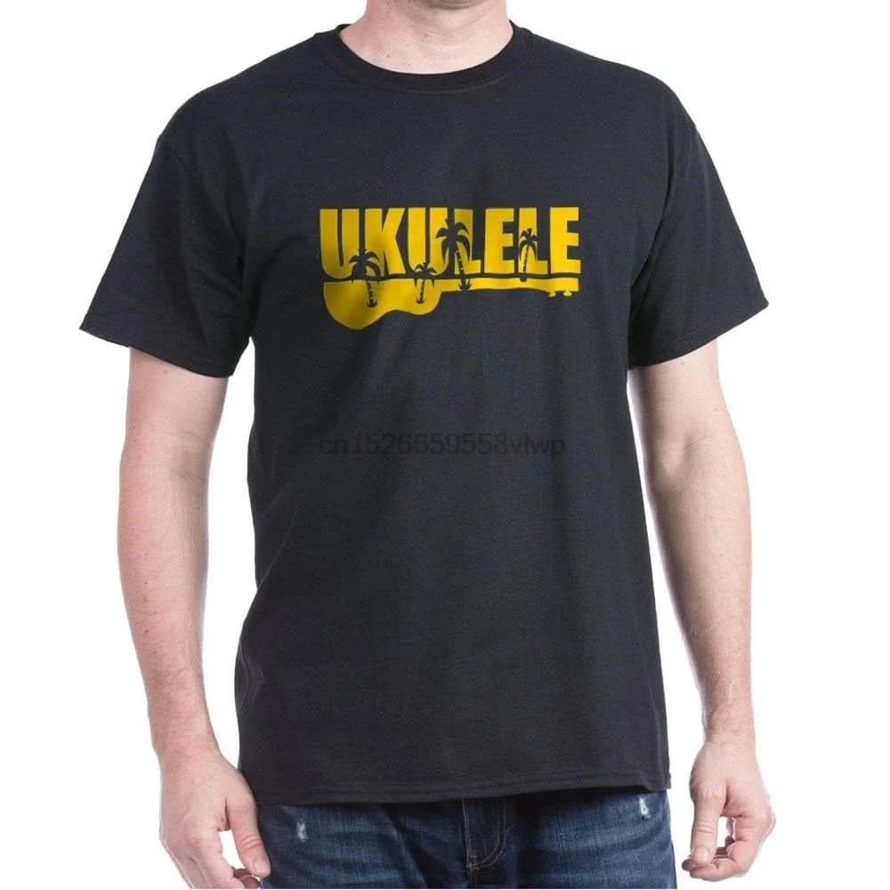 T-shirt classica 100% cotone Hawiian Ukulele